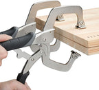 Amazon Basics Adjustable Metal Face Clamps for Woodworking, Welding, or Repairs, 11-inch, Pack of 2, Black/Silver