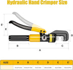 YUZES Hydraulic Crimping Tool 10 Tons, 12 AWG to 2/0 Battery Cable Crimper Tool with 9 Dies, Easy to Operate Hydraulic Wire Crimping Tool Kit for Wire Rope, Battery Cable Ends Ring Terminals