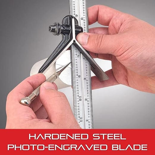 Starrett Steel Combination Square with Square Head and Center Head - 4" Blade Length, Cast Iron Heads, Hardened Steel, Reversible Lock Bolt, 4R Graduation Type - C11HC-4-4R
