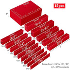 Setup Blocks Height Gauge Set, 15pcs Precision Aluminum Setup Bars for Router and Table Saw Accessories Woodworking Set Up, Bars Include Laser Engraved Size Markings