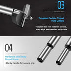 ASNOMY 3/4" Inch Carbide Forstner Drill Bit, Carbide Tipped Forstner Bit for Hard Wood, Wood Drilling Hole Saw Set Woodworking Hinge Cutter Tool Kits for Wood Plastic Plywood