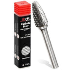 S&F STEAD & FAST Carbide Burr with ¼” Shank ½” Cutter Dia 1” Length, Professional Grade Tungsten File, Die Grinder Bit for Electric or Air Die Grinder, Tree Round Nose, Grinding Burr bit for Metals