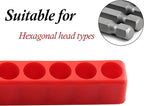 20Pcs 12 Holes Hex Shank Screwdriver Bit Holder, Plastic Screwdriver Head Storage Case, Drill Bit Storage Case, Screwdriver Head Holder Organizer Fit for 1/4 Inch Hex Shank, Red