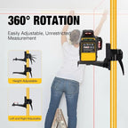 13.8Ft/4.2M Professional Telescoping Laser Level Pole with Tripod & Laser Mount - 1/4"-20 & 5/8"-11 Adapters, Adjustable Laser Pole Mount for Rotary/Line Lasers