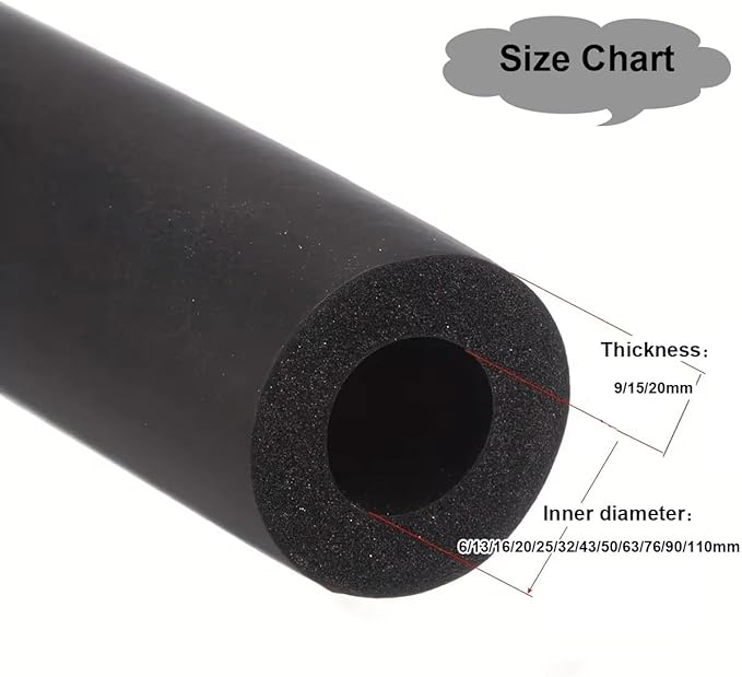 Foam Pipe Insulation - Pipe Insulation Foam Tube 1.7/1.8m (5.6/5.9ft) Long, Inner Diameter 25/50/90mm (1"/ 2"/3-5/9") ID, Suitable for Insulating Air Conditioning Water Pipes(7/9"*0.59"-5.6Ft)