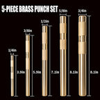 5-Piece Premium Brass Punch Set - Heavy-Duty Non-Marring Repair Tool Kit (1/4", 3/8", 1/2", 5/8", and 3/4") Replacement for 67003-MAI 045256670034 | Automotive, Industrial & DIY Use