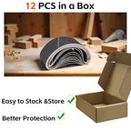 12 Pack 3 x 21 Inch Sanding Belts,Belt Sander Sanding Belts, Belt Sander Paper (3 Each of 60 100 180 240 Grits), Aluminum Oxide for Woodworking Polishing (Size A)