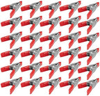 Wideskall® 2" inch Mini Metal Spring Clamps w/Red Rubber Tips Clips (Pack of 30)