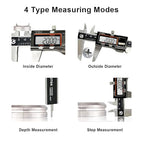 Digital Caliper Measuring Tool, IP54 Waterproof Stainless Steel Electronic Vernier Caliper 6 Inch/150mm Digital Micrometer with Large LCD Screen
