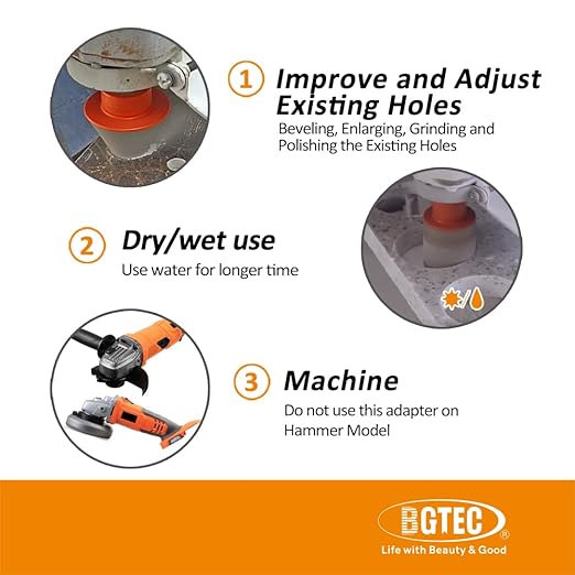 Diamond Core Drill Bits Set,BGTEC 10pcs Tile Hole Saw Kit 6/8/10/14/20/25/32/50mm with 20mm Finger Bits for Porcelain Tile,Ceramic Granite Marble Stone Masonry Brick