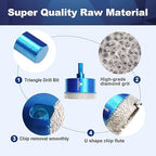 Dry Diamond Core Drill Bit Set,BRSCHNITT 2 3/8 Inch (60mm) Diamond Hole Saw Core Drill Bit with Triangle Shank for Porcelain Tile Ceramic Stone Granite Marble