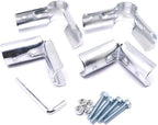 90 Degree Pipe Connector Tee Clamp Fittings, Steel Connection Clamps Set with Small Wrench （2set, 32mm）