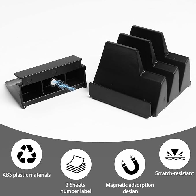 90 pcs Magnetic Modular Wrench Organizers for Tool Drawers, Black Tool Organizers- Wrench Rack with Metric & SAE Labels, Customizable Magnet Tool Storage Holder Festival for Mechanics