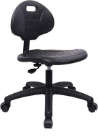 Chair Master Table Height Chair/Stool-Easy to Clean! Deluxe Ergonomic Polyurethane Chair. 5" of Height Adj (15.5"-20.5") 450 lb Capacity. Automotive, Lab, Garage, Home, Office (Self Braking, Black)