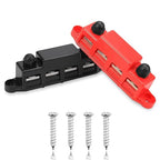 FEITON Power Distribution Block, 12V 300A Bus Bar, 3/8" Studs Terminal Strip, 12-48V Heavy Duty Terminal Block, Positive & Negative Junction Block with Cover, RV Car Marine Automotive Battery Busbar