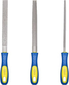 YKLP 8inch Metal File Set,3pcs High-Carbon Steel Needle File,Flat/Half-Round/Round for Metal Wood Working