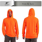 Breathable Work Long Sleeve Sun Shirt Hoodie, Sun Protection Shirts Quick Dry Hooded, Mens Construction Shirts with Hood Lightweight Orange 2XL