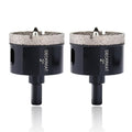 2 Inch Diamond Hole-Saw Bits with Pilot Drill Bit - 2pc 2" Diamond Tipped Tile Hole Saws with Guiding Bit Accurate Drilling for Porcelain Tile Ceramic Pottery Granite Stone Glass Bottles 50mm