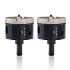 2 Inch Diamond Hole-Saw Bits with Pilot Drill Bit - 2pc 2" Diamond Tipped Tile Hole Saws with Guiding Bit Accurate Drilling for Porcelain Tile Ceramic Pottery Granite Stone Glass Bottles 50mm