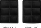 Frebeauty Small Jewelry Tray Set,Stackable Velvet Jewelry Organizer Tray,Mini Jewelry Drawer Organizer,Drawer Inserts,4.92 x 3.74 x 0.9 Inches,6 Grid Earring Organizer for Women(Set 2,Black)