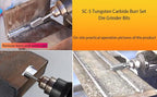 Carbide Burr Set 1/4" Shank SC-5 Die Grinder Bits Tungsten Double Cut Burr Bits (1/2" Cutter Dia X 1" Cutter Length) for Die Grinder Kits Metal Grinding Drilling Polishing (1pcs)