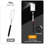 12-35 Inch Extendable Inspection Mirror, 360-Degree Rotation LED Inspection Mirror Telescoping, Telescoping Mirror for Mechanic Checking Vehicle and Extra Viewing