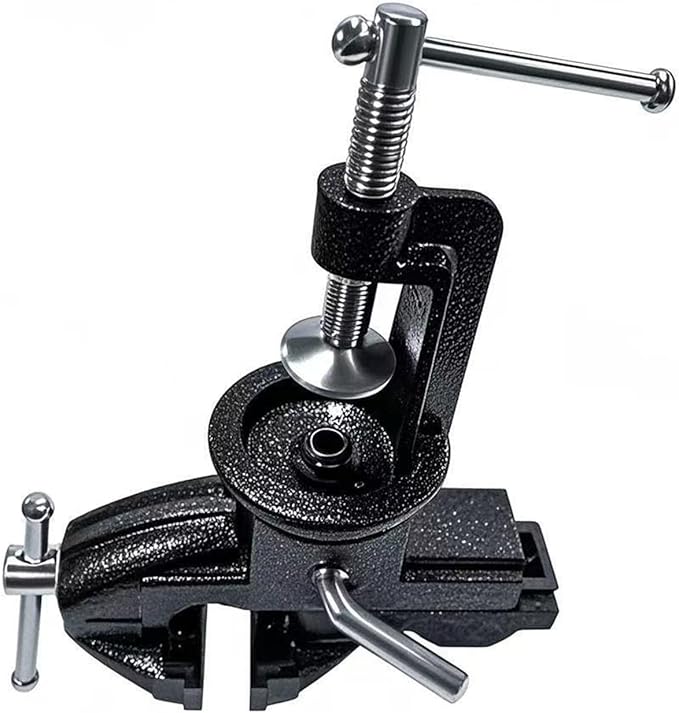 Home Vise Universal Rotate 360° Work Clamp-On Vise Table Small Bench Vice for Jewelers Hobby Clamps Craft Repair Tool Portable Work Bench Vise (mini) (Black, 3 INCH)
