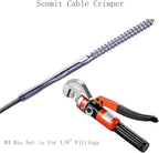 10 Ton Hydraulic Cable Crimper Hand Tool for 1/8, 3/16 Stainless Steel Cable Railing Fittings, Heavy Duty Head, Come with 8 Pairs Dies and Cable Cutter