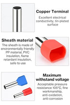 Lytool Wire-Ferrule Kit 1200pcs:Ferrule-Connectors, Double Ferrules Terminal Set, Insulated Ferrule Crimp Pins, Single Line Ferrules and Twin Wire Ferrule Set, AGW 23-6