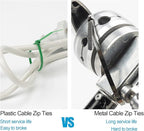 XINGO 24 inch Metal Long Zip Ties Heavy Duty 100 Pack, 304 Stainless Steel Zip Ties, 300lbs Tensile Strength, Multi-Purpose Self-Locking Cable Ties for Exhaust Wrap, Outdoor and Canopy Etc