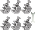 Stainless Steel C Clamps, Mini Tiger Clamp Set for Mounting, Heavy Duty Metal U Clamps, Small Desk G-Clamp with 0.98 Inch Stable Wide Jaw Opening for Metal Working Woodworking Welding Building (6pcs)
