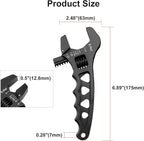 Adjustable 3AN-12AN Adjustable Wrench Spanner Lightweight for AN Hose Fitting Aluminum Black