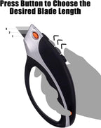 KingTool Box Cutter Utility Knife - Box Cutter Retractable Box Opener With Total 5 pcs SK5 Blades, Aluminum Shell With Rubber Grip, Razor Blades Utility Knife For Package