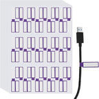 uxcell 300 Pcs Cable Labels, Waterproof Wire Cord Labels Tags, Cord Organizer Management Tags for Charger Cable Organizer Wire Markers Printer, Purple