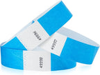 600 WristCo Neon Blue Tyvek Wristbands for Events - Tamper-Proof Design & Fluorescent Color Prevent Reuse Premium-Grade Bracelets for Hospital & Medical ID, Party & VIP Identification