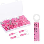 100 Pack Heat Shrink Ring Terminals - #10 - Red 22-16 AWG Marine Grade Heat Shrink Wire Connectors - Tinned Red Copper Eyelet Wire Connectors