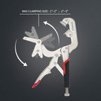 Monster & Master Welding Pipe Plier Clamp, Fast Release, C-Clamp Locking with Large V-Pads, 10 Inch, 1pcs, ATHUS-MM-WLP-S9