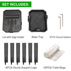 Collapsible Trash Bag Holder with Reinforced Legs and Bonus Inner Storage Compartment, Portable Trash Can, Outdoor Waste Bin with 20 Bags Included for Camping, RV, Picnic, and Home Use