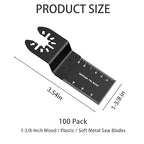 100Pcs Oscillating Tool Blades Professional Universal Oscillating Saw Blades Wood Multitool Blades Compatible with Dewalt, Milwaukee, Ryobi, Rockwell, Bosch