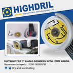 HIGHDRIL Diamond Tile Blade 3" 75mm x Arbor 3/8" 10mm - 4pcs X Mesh Angle Grinder Cutting Disc for Cutting Porcelain Tile Ceramic Marble Granite