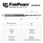 FivePears Up Cut Spiral Router Bit for CNC, 1/8 inch Cutting Diameter and 1 inch Cutting Length 1/4 inch Shank Carbide End Mill Router Bit for Wood Carving Engraving Grinding Grooving