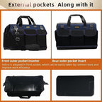22in Heavy Duty Bottom Tools Bag With Wide Mouth For Tool Storage, Carrier and Organizer, Tote Bag for Men/Women, Wide Mouth Tool Bags With Inside Pockets (22 Inch)