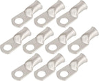 10pcs 2 AWG-3/8(M10) Tinned Copper Ring Terminals Battery Lugs, Heavy Duty Wire Lugs, Battery Cable Connectors