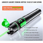 Green Light Fiber Optic Tester - Visual Fault Locator, 510nm Wavelength, Compatible with SC/FC/ST/LC Interfaces, Ideal for Network Maintenance & Data Center Technicians.