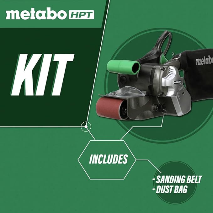 Metabo HPT Belt Sander | 3 x 21 Inch | For Woodworking | Variable Speed | 9.0 Amp Motor | Soft Grip | 5-Year Warranty | SB8V2