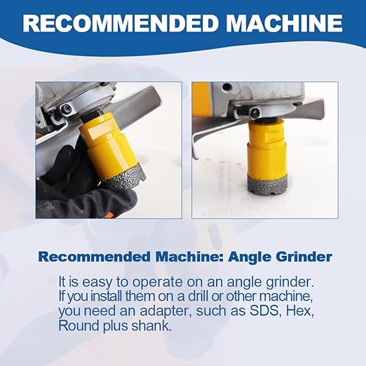 HIGHDRIL Diamond Drill Bits Kit - 6/8/10/35/50mm/25mm Finger Bit+50mm Chamfer Bit+SDS Adapter with 5/8-11 Thread for Porcelain Ceramic Tile Granite Marble Brick