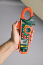 Extech EX623 True RMS 400A AC/DC Clamp Meter with Dual Type K, Infrared Thermometer and NCV
