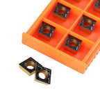 Accusize Industrial Tools Ccmt32.51-P3 Cvd Coated Carbide Inserts, 10 Pcs/Box, Black and Yellow, 2200-1014