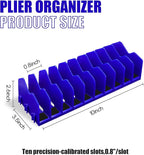 2 Pack Plier Orgainzer Rack, 20 Slots Tool Organizer Rack with Extendable Design & Non-Slip Rubber Base, Fits 3" H, Toolbox Organizer for Pliers, Wrenches, Screwdrivers and More,Blue