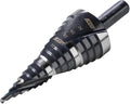 M2 HSS 4-32mm Step Drill Bit, High Speed Steel Drill bits for Hole Drilling in Extra Thick Material/Panel/Plate, Stainless Steel, Copper, Aluminum, Wood, Plastic